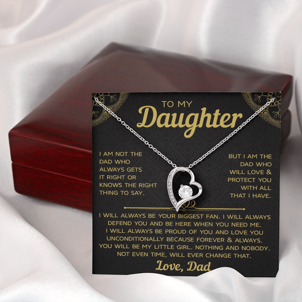 To My Daughter- Forever Love Necklace, Forever & Always Love Dad