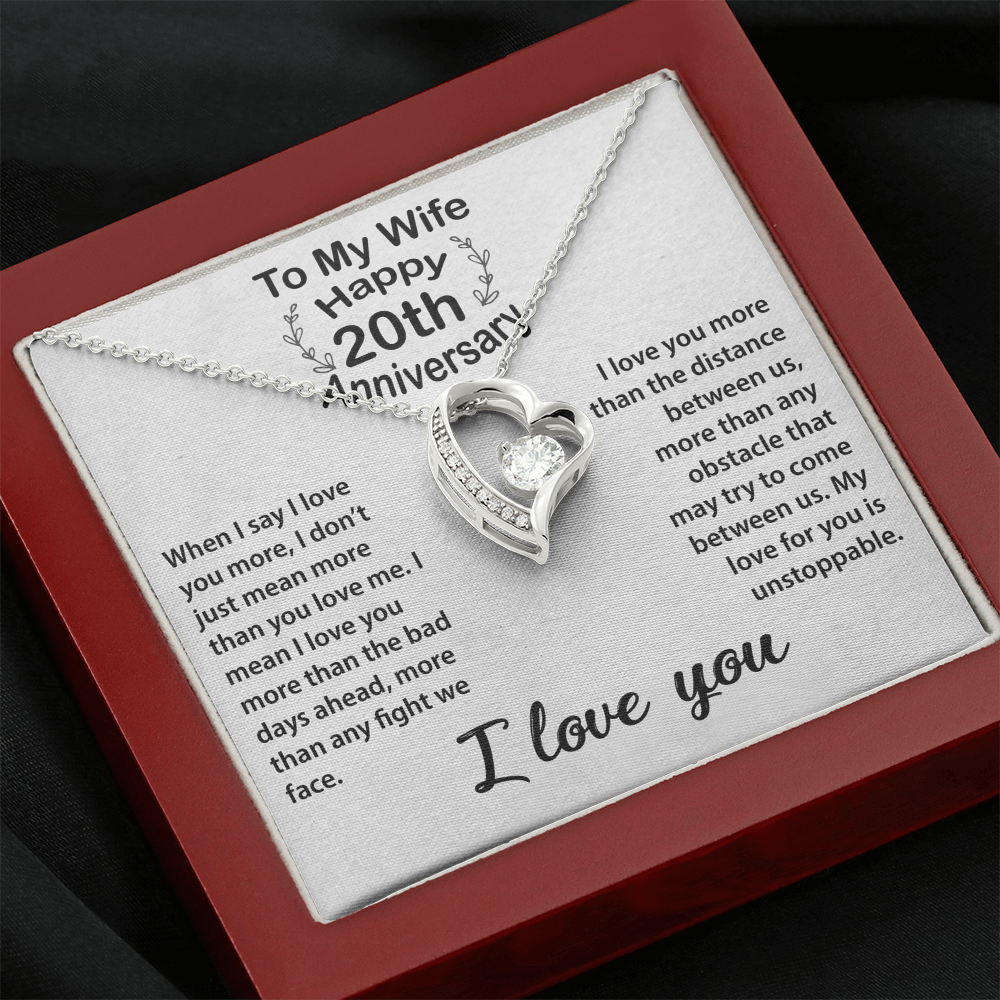 Timeless 20th Anniversary Gift – Romantic Keepsake Necklace for Wife with Love Message