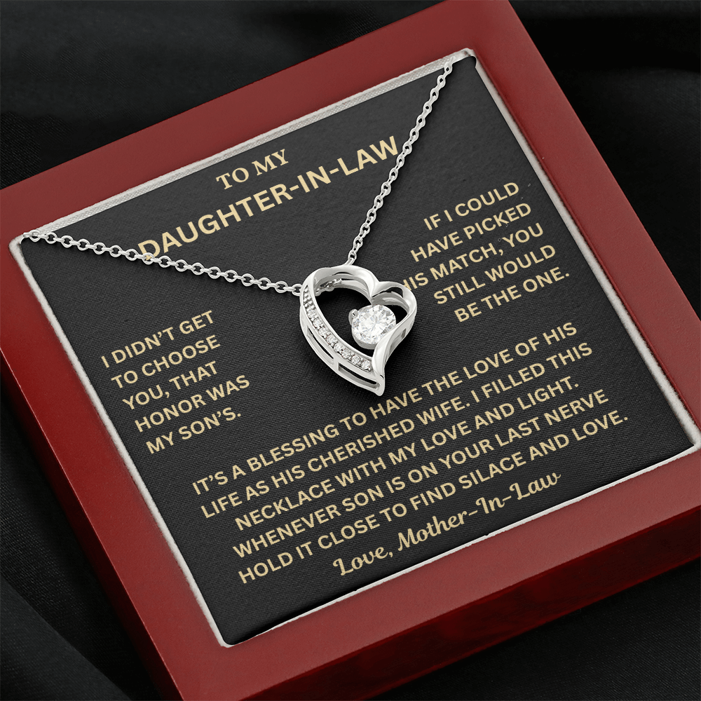 Daughter-in-Law Gifts, Wedding Necklace With Message Card & Gift Box