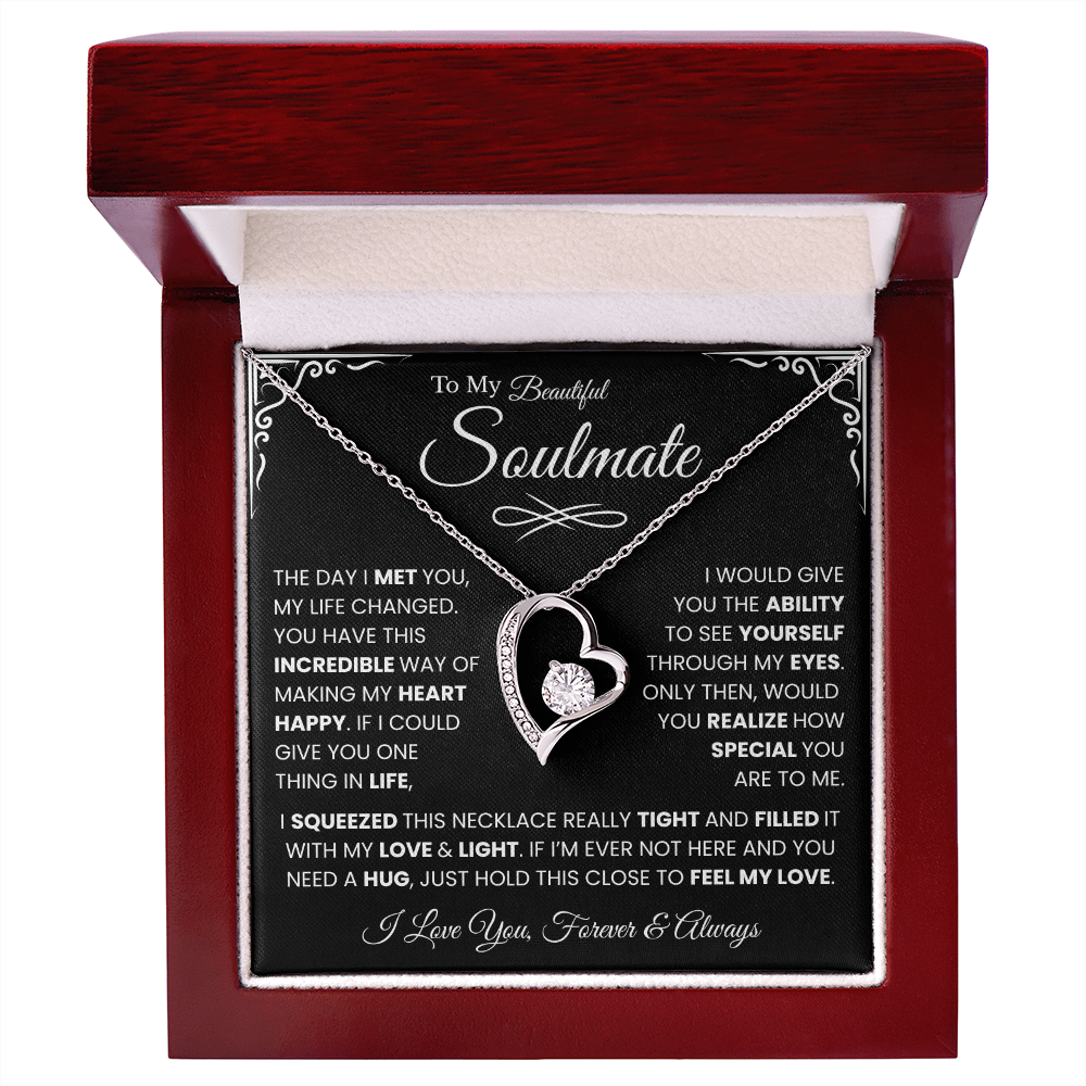 To My Beautiful Soulmate Necklace Husband to Wife Romantic Surprise Gifts