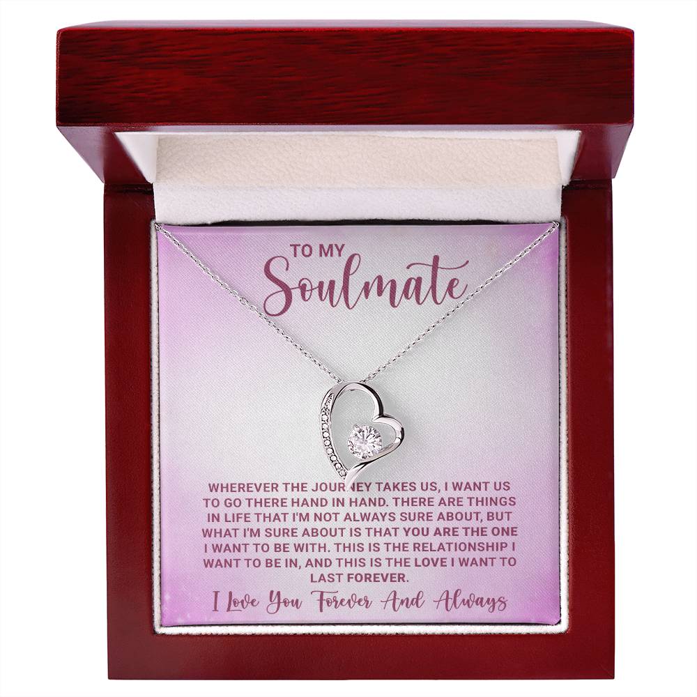 To My Soulmate Forever Love Necklace - Stainless Steel Jewelry with Message Card and Gift Box - Anniversary, Wedding, Birthday Gift for Her