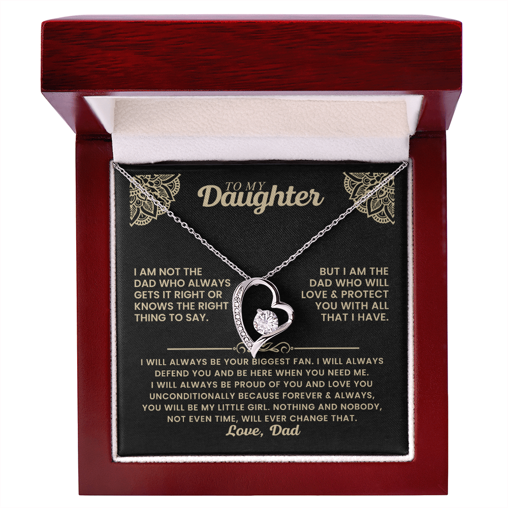 To My Daughter - Always Keep Me in Your Heart - Forever Love Necklace