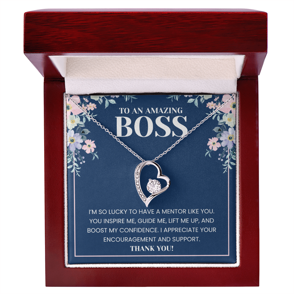 To My Wonderful Boss - Gift for Leader Necklace With Message Card