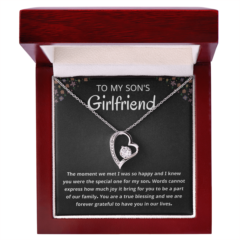 Son's Girlfriend Jewelry Gift From Mom, Dad  With Message Card and Box