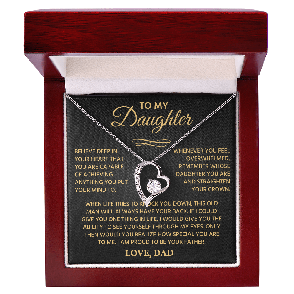 To My Beautiful Daughter | Never Forget That I Love You | Forever Love Necklace