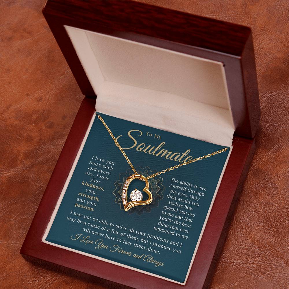 To My Soulmate Necklace - Heartfelt Romantic Gift for Wife or Girlfriend - Perfect for Anniversaries, Birthdays, and Valentine's Day - Forever Love Jewelry with Gift Box