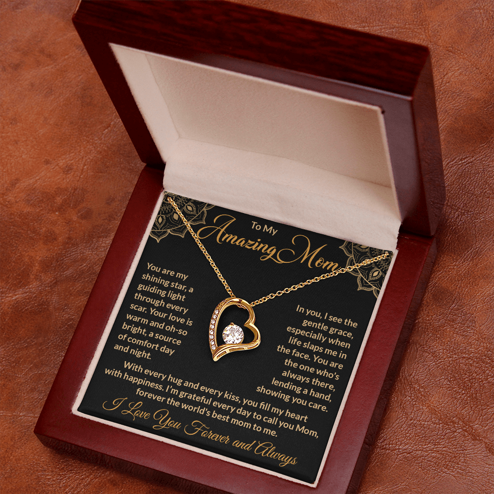 To My Amazing Mom – Forever Love Necklace: A Heartfelt Valentine's Day Gift to Celebrate Your Guiding Light and Unconditional Love