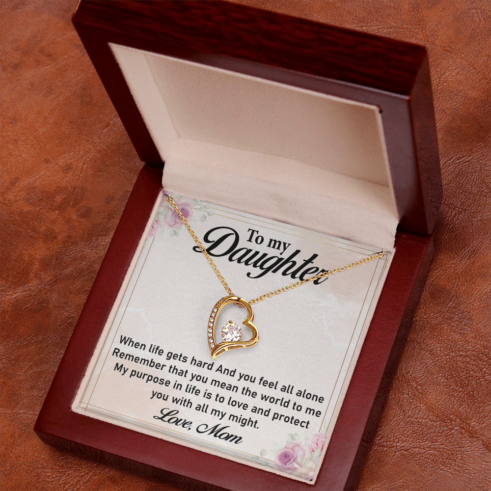 To My Daughter Necklace – Elegant Forever Love Necklace, A Cherished Gift from Mom