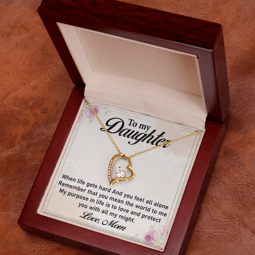 To My Daughter Necklace – Forever Love Necklace from Mom, Love Necklace for Daughter