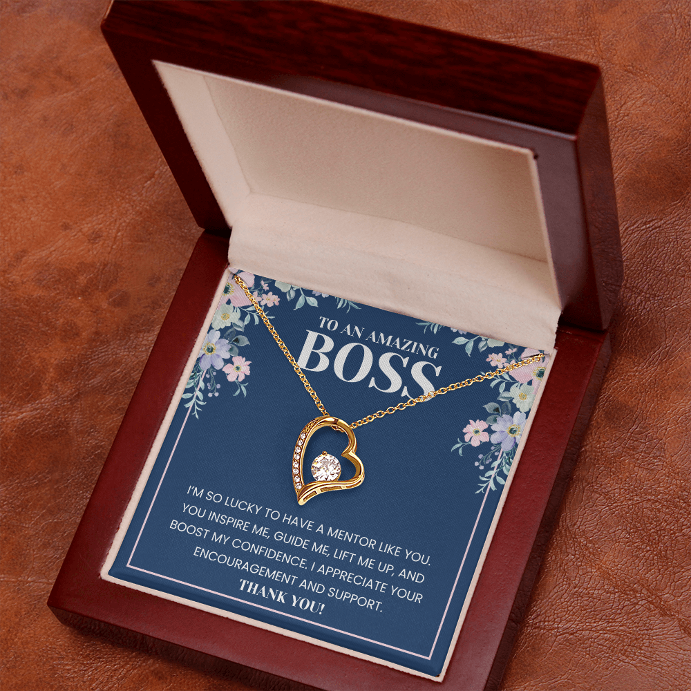 To My Wonderful Boss - Gift for Leader Necklace With Message Card