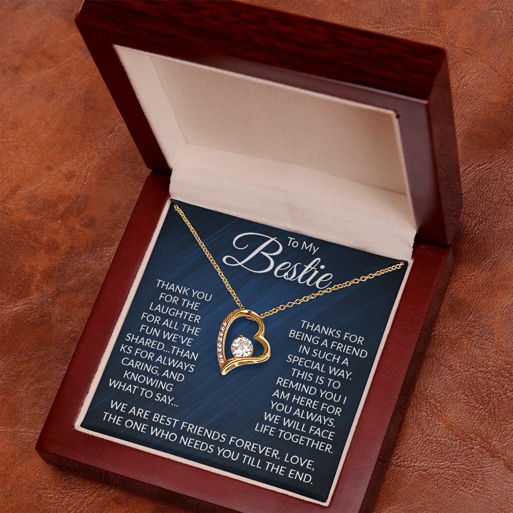 To My Bestie – Forever Love Necklace: A Gift to Honor Our Endless Friendship and Unbreakable Bond, Always Here for You, Forever Together.