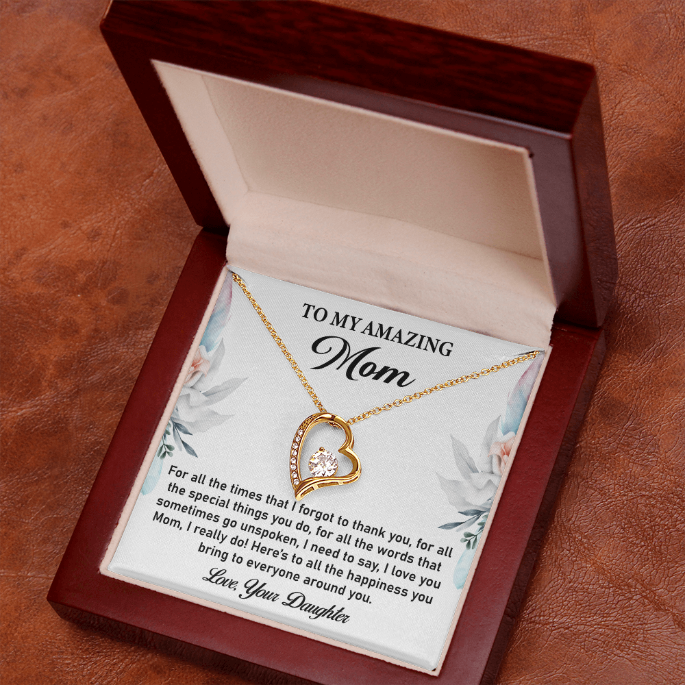 Heartfelt Gift for Mom – Elegant Forever Love Necklace from Daughter