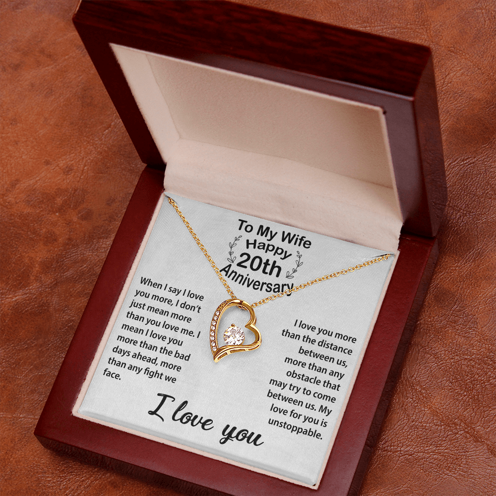 Timeless 20th Anniversary Gift – Romantic Keepsake Necklace for Wife with Love Message