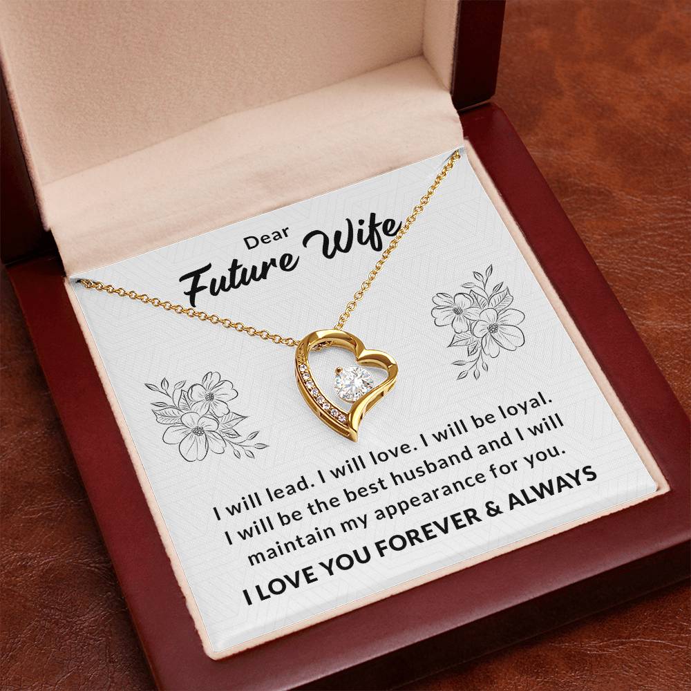 Forever Love Necklace with Heartfelt Message for Future Wife – A Symbol of Loyalty and Devotion, Perfect Gift for Fiancée, Girlfriend, or Future Wife on Special Occasions