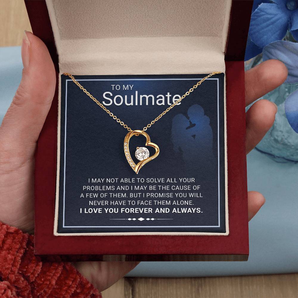 To My Soulmate Necklace - Heartfelt Soulmate Gift with Love Message Card and Gift Box - Perfect Birthday, Anniversary, or Valentine's Present