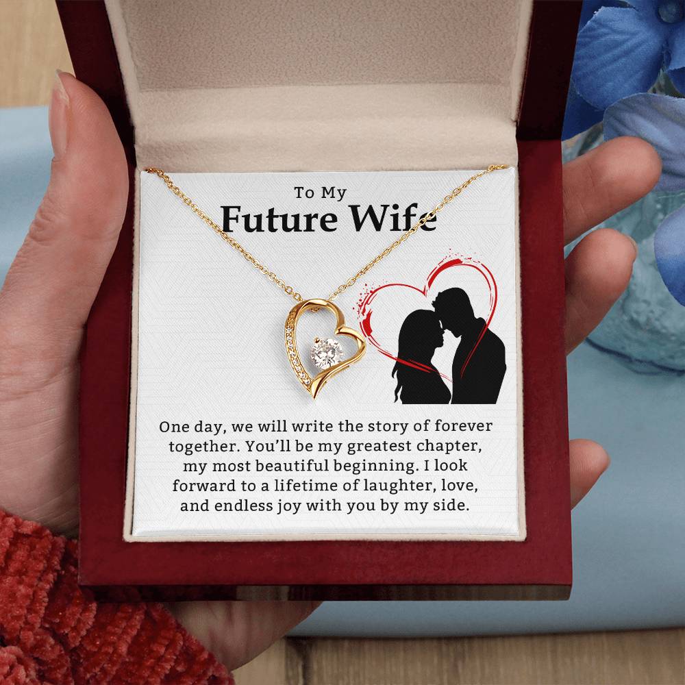 Necklace for My Future Wife with Heartfelt Message, A Promise of Forever Love – Perfect Gift for Valentine's, Anniversary, or Birthday