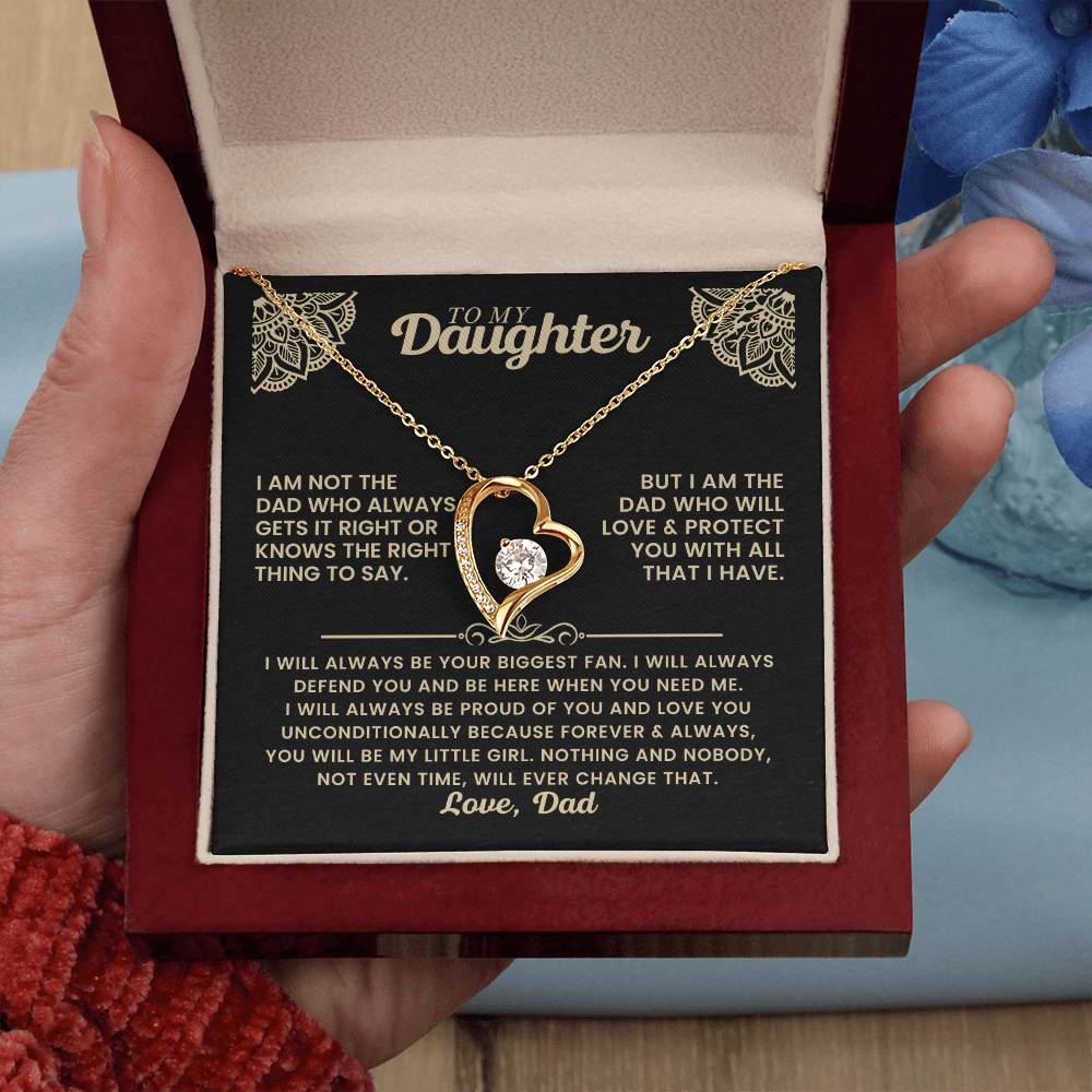 To My Daughter - Always Keep Me in Your Heart - Forever Love Necklace