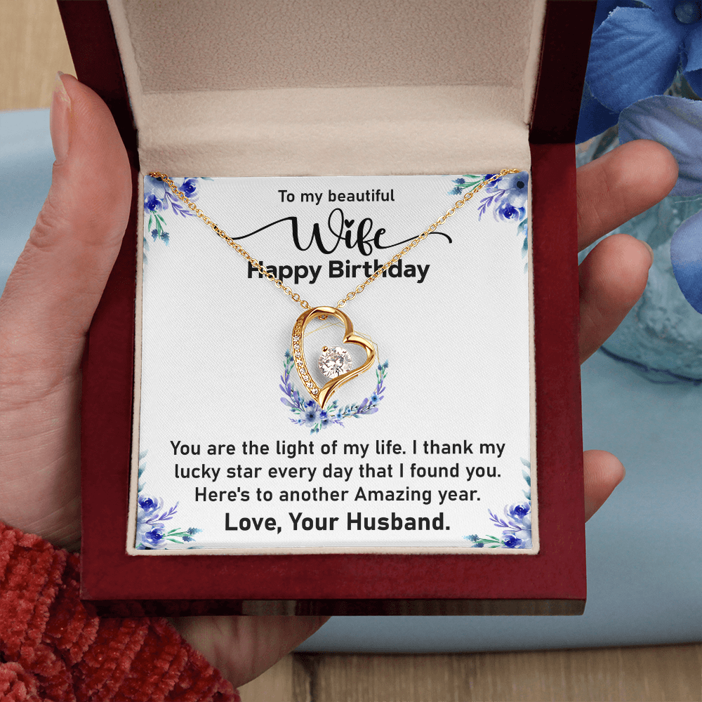 Forever Love Necklace for Wife – Elegant Keepsake Jewelry with a Heartfelt Message from Husband