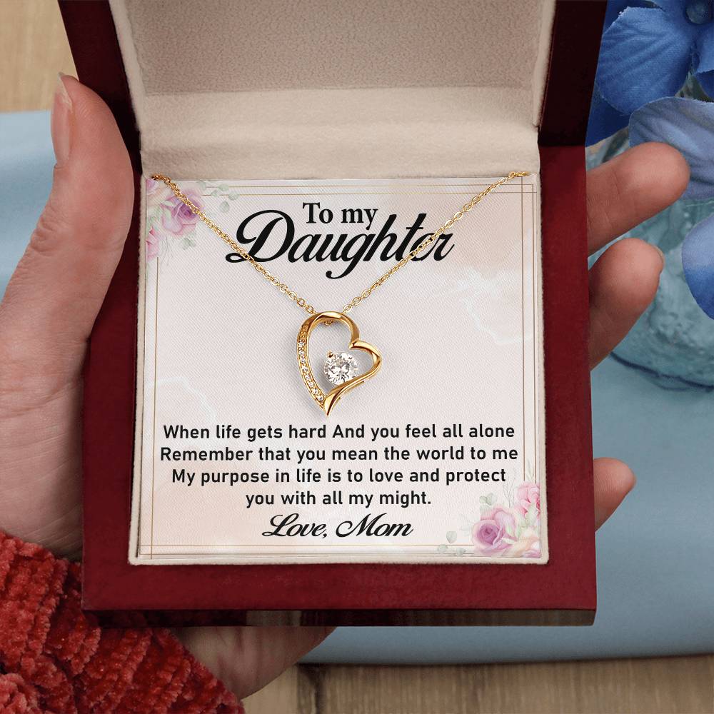 To My Daughter Necklace – Elegant Forever Love Necklace, A Cherished Gift from Mom