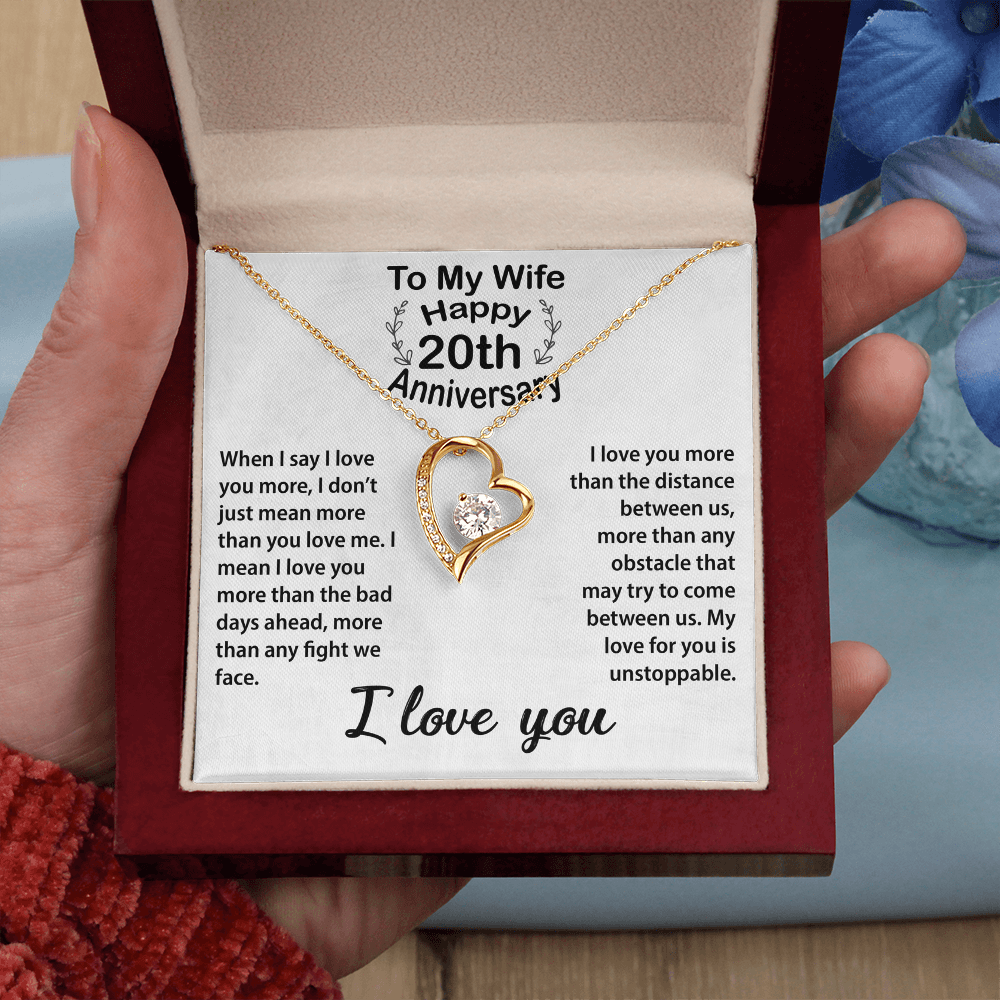 Timeless 20th Anniversary Gift – Romantic Keepsake Necklace for Wife with Love Message