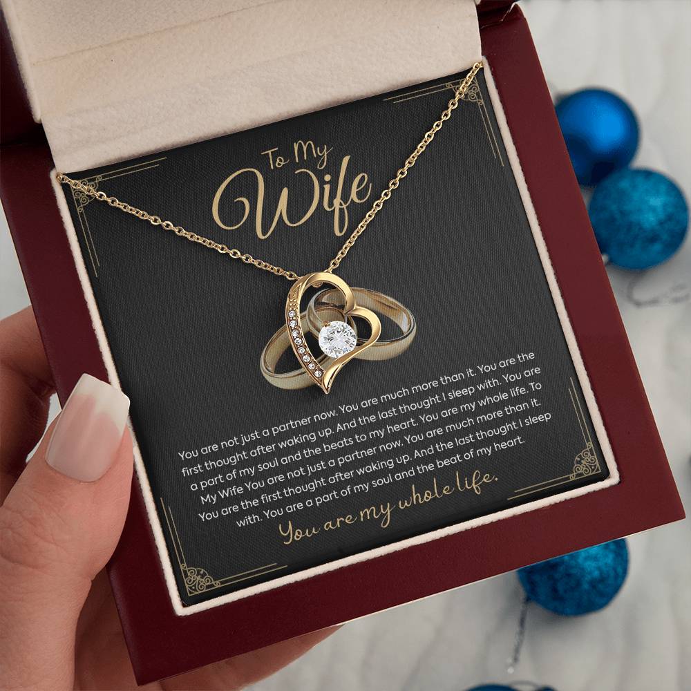 To My Wife Necklace from Husband with Heartfelt Message - Soulmate Gifts for Her - Birthday, Anniversary, Christmas, Valentine's Day Jewelry