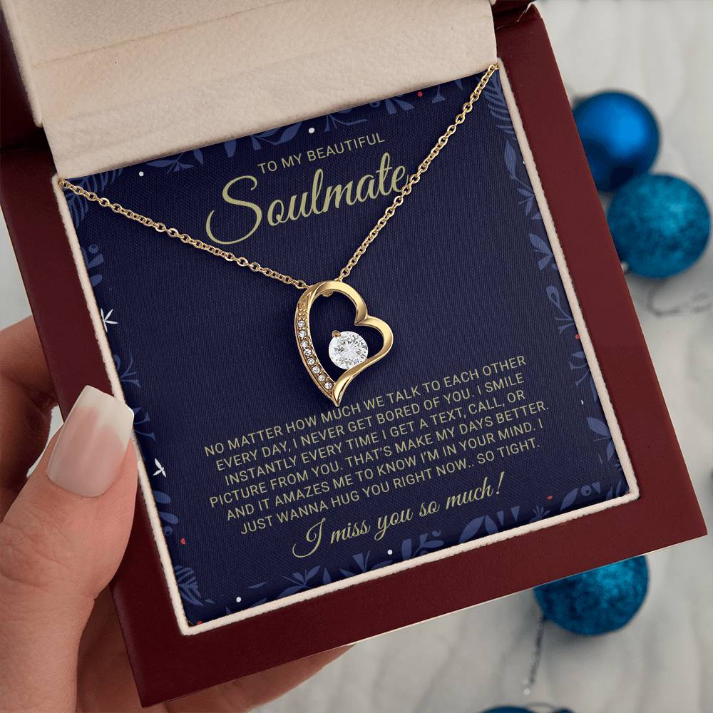 To My Soulmate Forever Love Necklace - Unique Gift for Wife or Girlfriend - Valentine's Day, Anniversary, Birthday, or Christmas