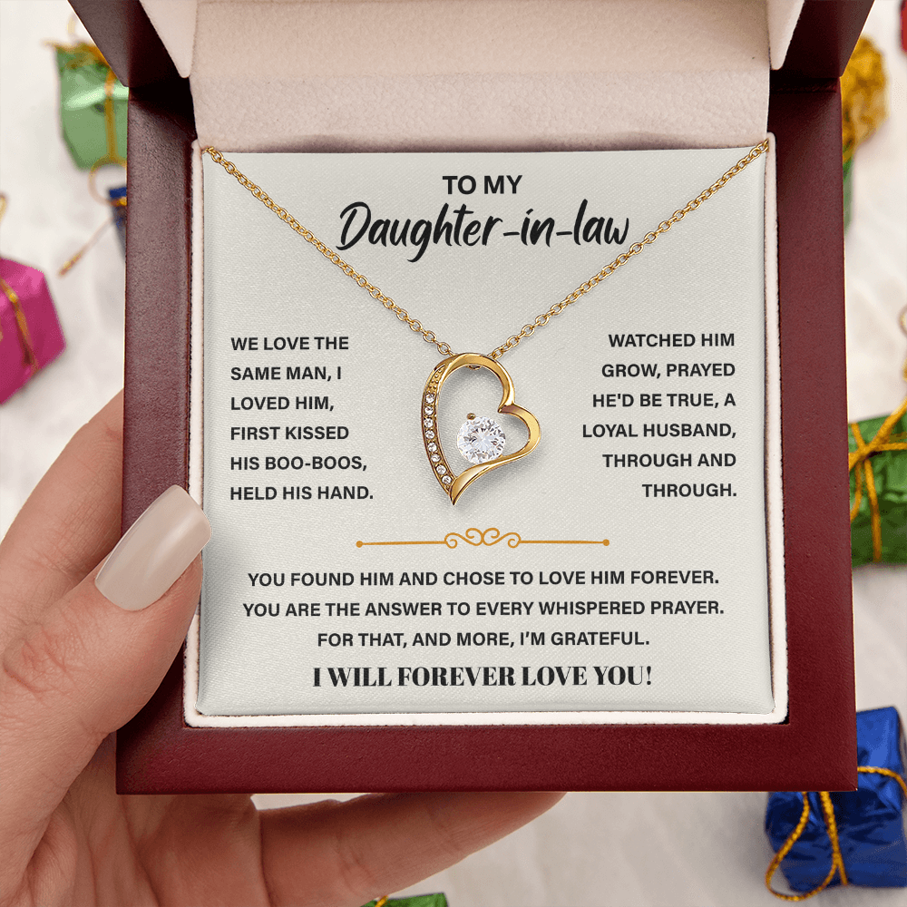 To My Daughter-in-law, We Both Love the Same Man, Forever Necklace