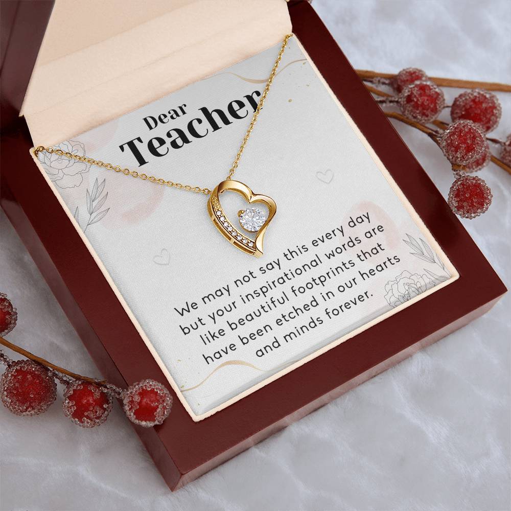 Teacher Appreciation Gift, To an Amazing Teacher Necklace, Forever Love Necklace, Thank You Gift for High School College Teacher Professor, Teachers Day Gift