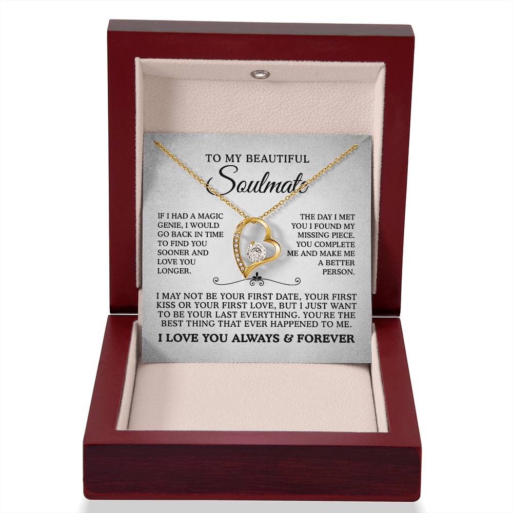 Forever Love Necklace, I love you forever heart necklace with Luxury Box for my soulmate