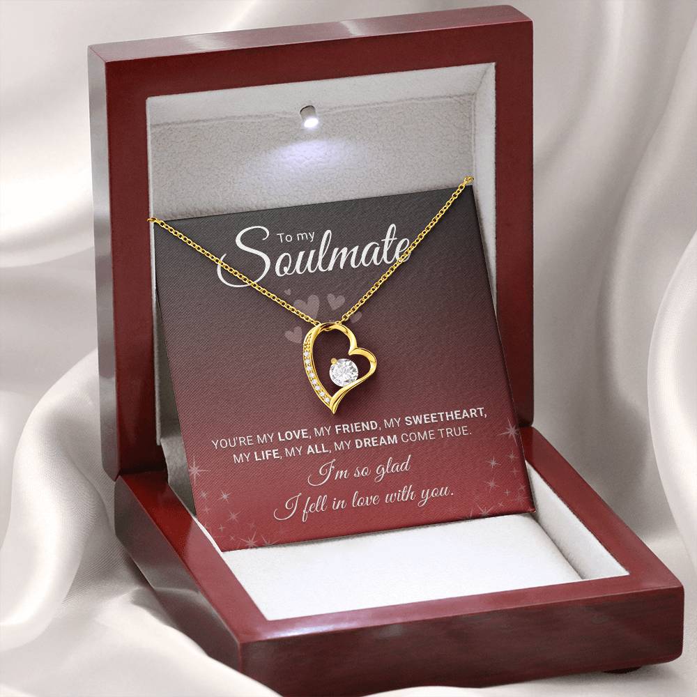 To My Soulmate Necklace for Women - Personalized Forever Love Stainless Steel Jewelry Gift for Wife or Girlfriend - Anniversary, Birthday, Christmas Gift