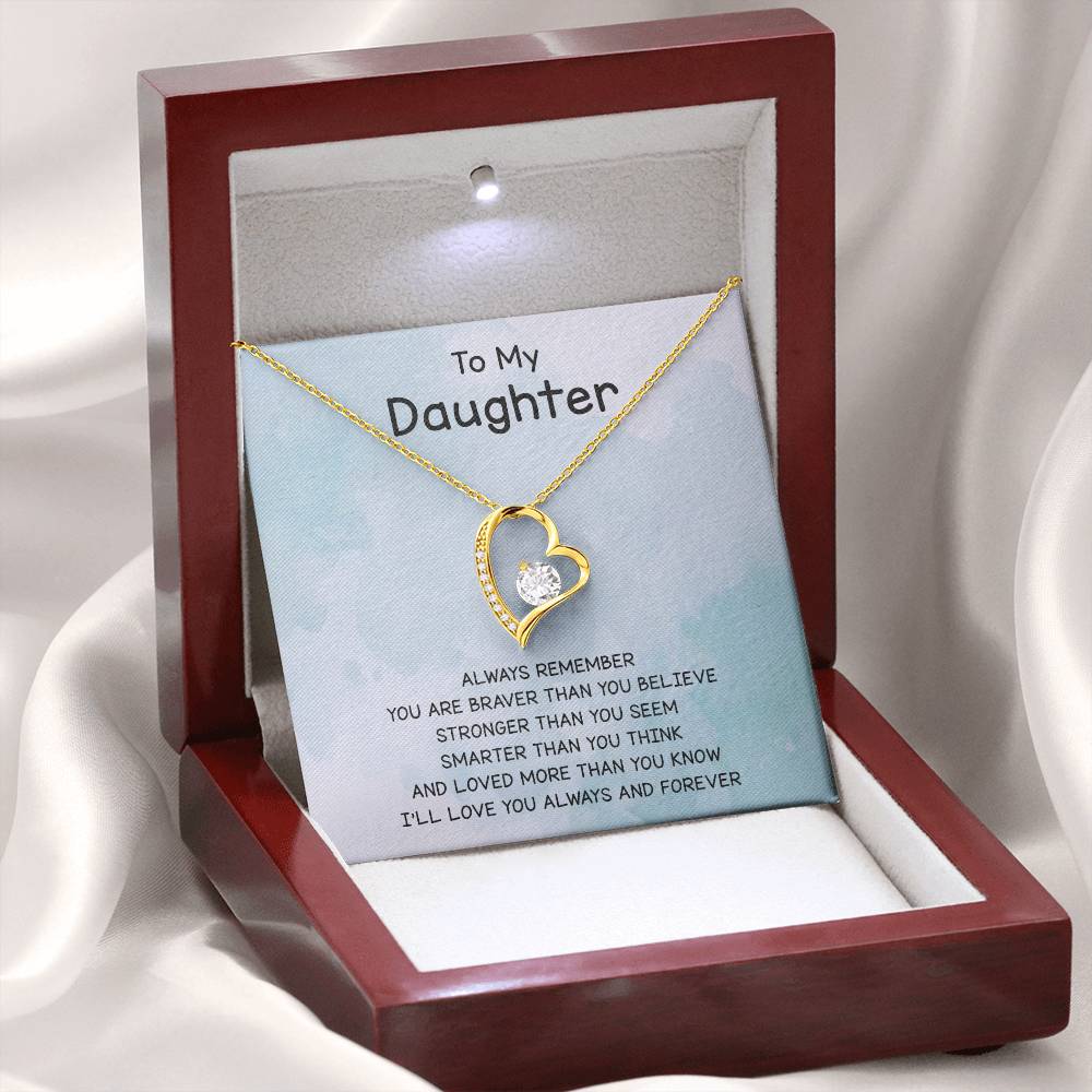 Daughter Gifts From Dad or Mom, To My Daughter Necklace, Forever love Necklace, Daughter Necklace, Gift For My Daughter, Birthday Gift, Christmas Gift To Daughter From Dad, Mam