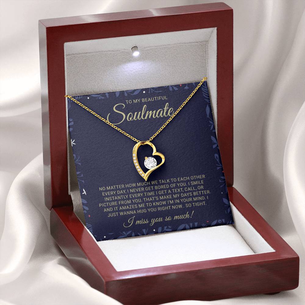 To My Soulmate Forever Love Necklace - Unique Gift for Wife or Girlfriend - Valentine's Day, Anniversary, Birthday, or Christmas