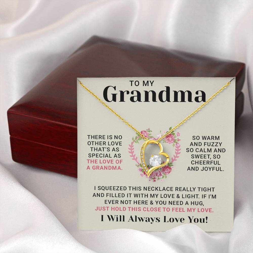 Grandma Necklace From Granddaughter - Grandma Granddaughter Necklace - Grandma Charm Necklace - Mother's Day, Christmas, Birthday Gifts for Grandma - Grandmother Jewelry with Message Card and Gift Box