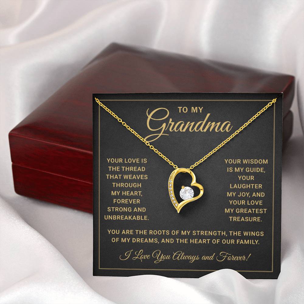 Grandma Necklace From Granddaughter - Grandma Granddaughter Necklace - Grandma Charm Necklace - Mother's Day, Christmas, Birthday Gifts for Grandma - Grandmother Jewelry with Message Card and Gift Box