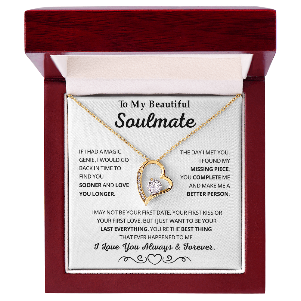 To My Soulmate Necklace for Women, Valentine's Gifts for Her