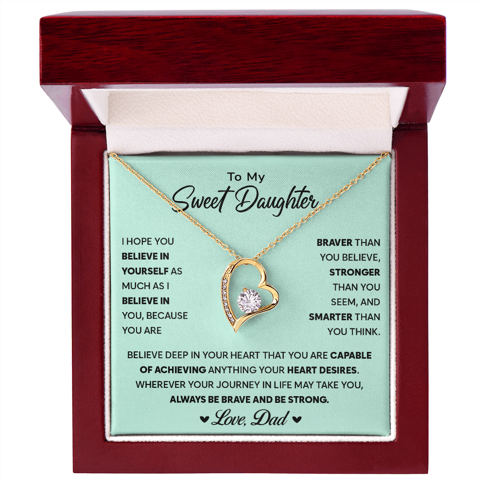 To My Daughter - Always Keep Me in Your Heart - Forever Love Necklace