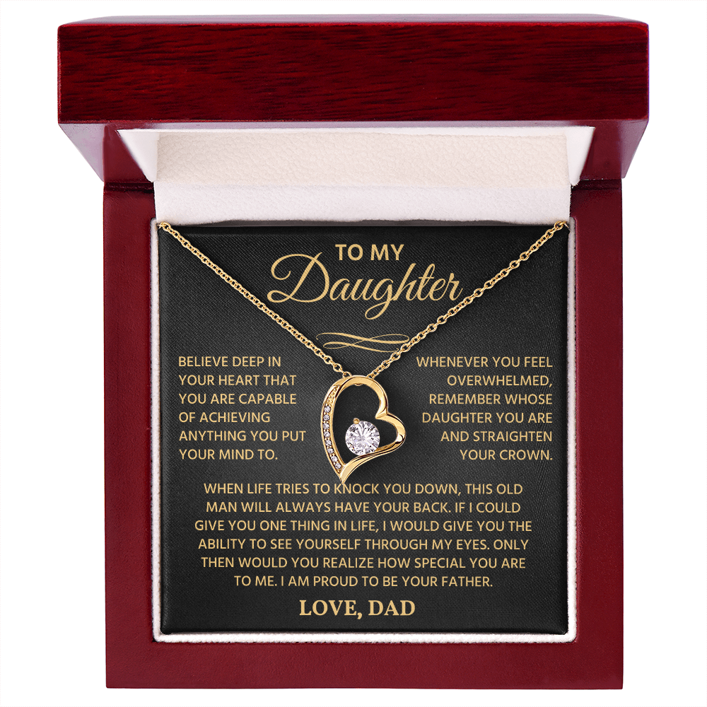 To My Beautiful Daughter | Never Forget That I Love You | Forever Love Necklace