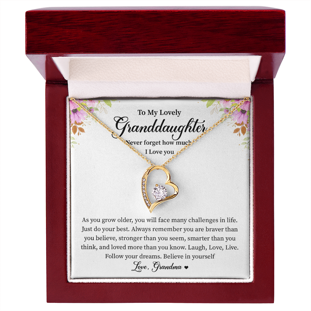 To My Lovely Granddaughter - Forever Love Necklace for Her