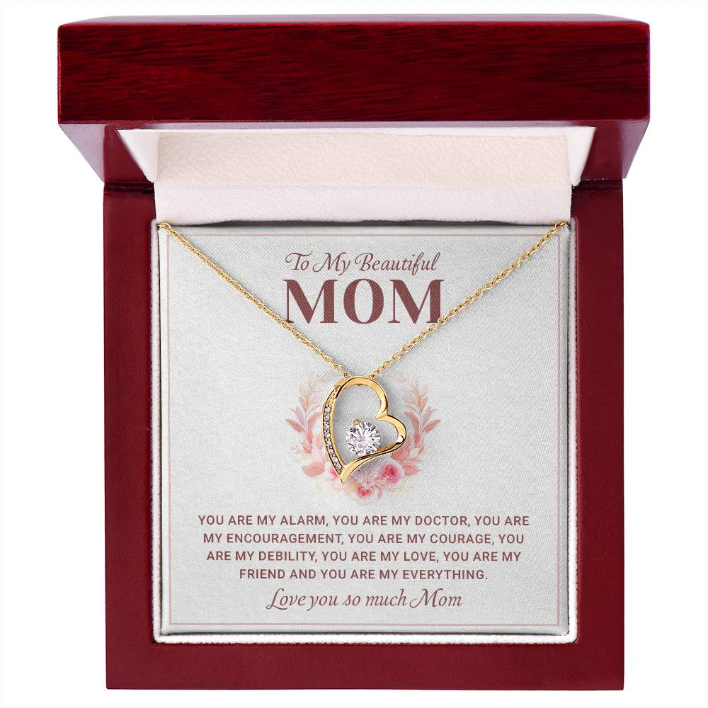 Necklace For Mom - To my Mom Forever Love Necklace - Mother's Day gifts for mom, Birthday Gift from Daughter, Son With Heartfelt Message and Gift Card