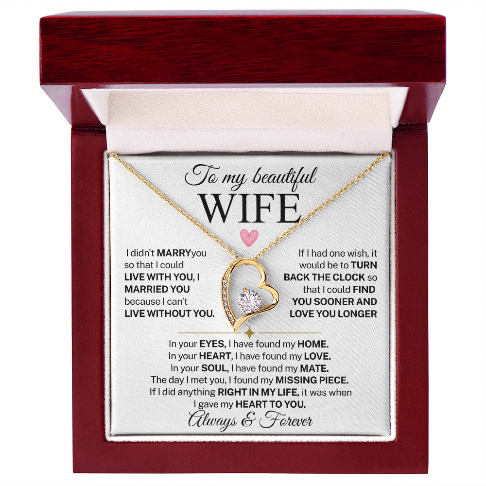 Necklace for Wife With Heartfelt Message Card, Valentines Day Gifts