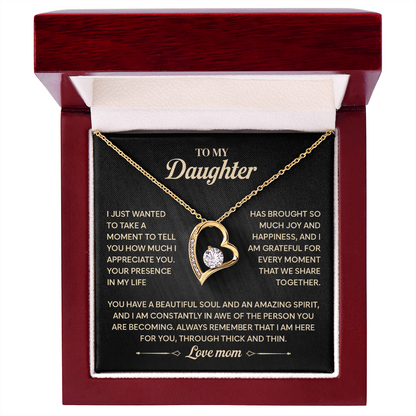 To My Beautiful Daughter Necklace From Mommy, Perfect For Birthday, Christmas