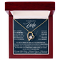 To My Wife Forever Love Necklace With Heartfelt Message & Gift Box