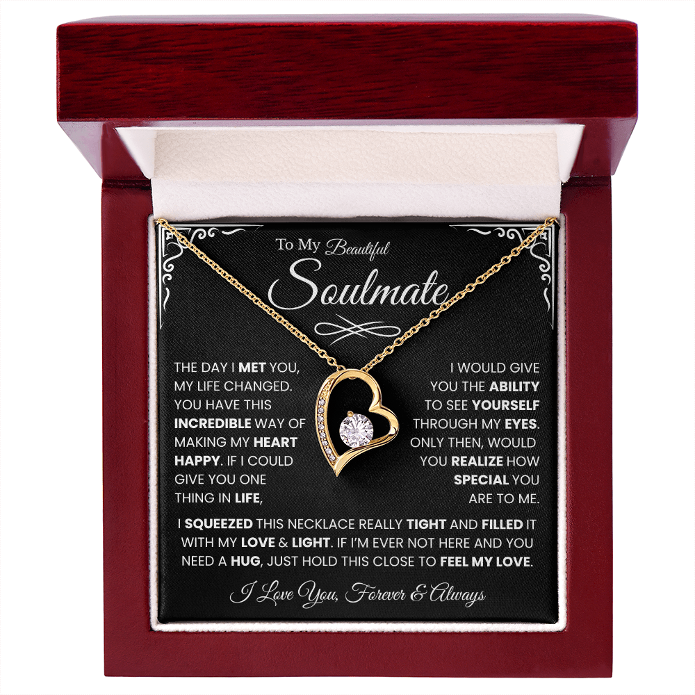 To My Beautiful Soulmate Necklace Husband to Wife Romantic Surprise Gifts