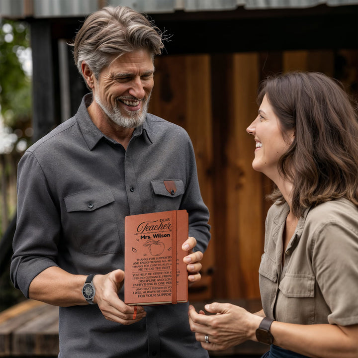 Personalized Leather Journal - Best Traveled Together - Notebook