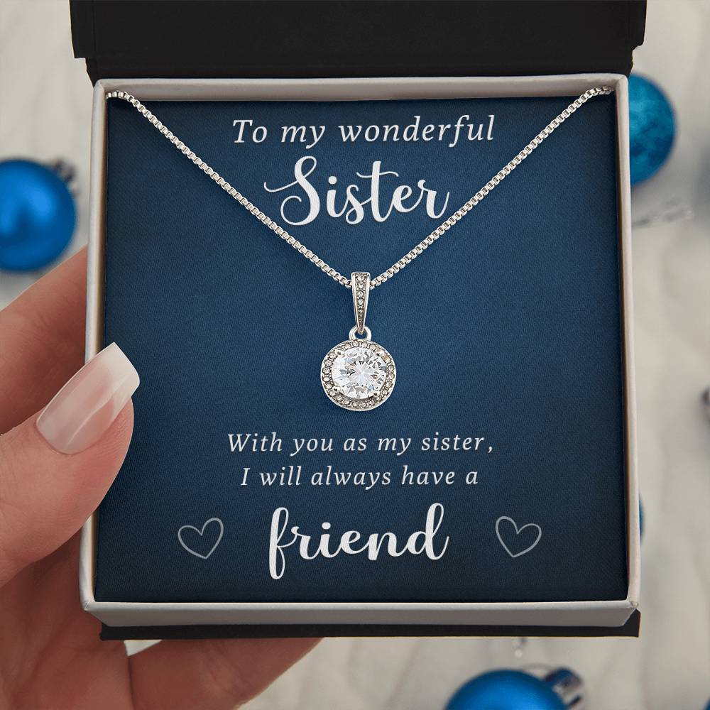 Thoughtful and Meaningful Gift for a Sister, Eternal Hope Necklace with message on a necklace gift card, Christmas gift for Older or Little Sister