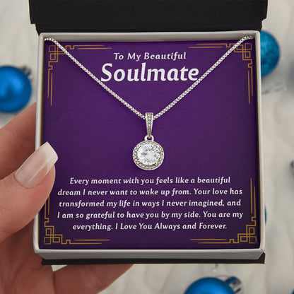 Romantic To My Soulmate Necklace - Meaningful Jewelry Gift for Her - Perfect for Anniversaries, Birthdays, and Holiday