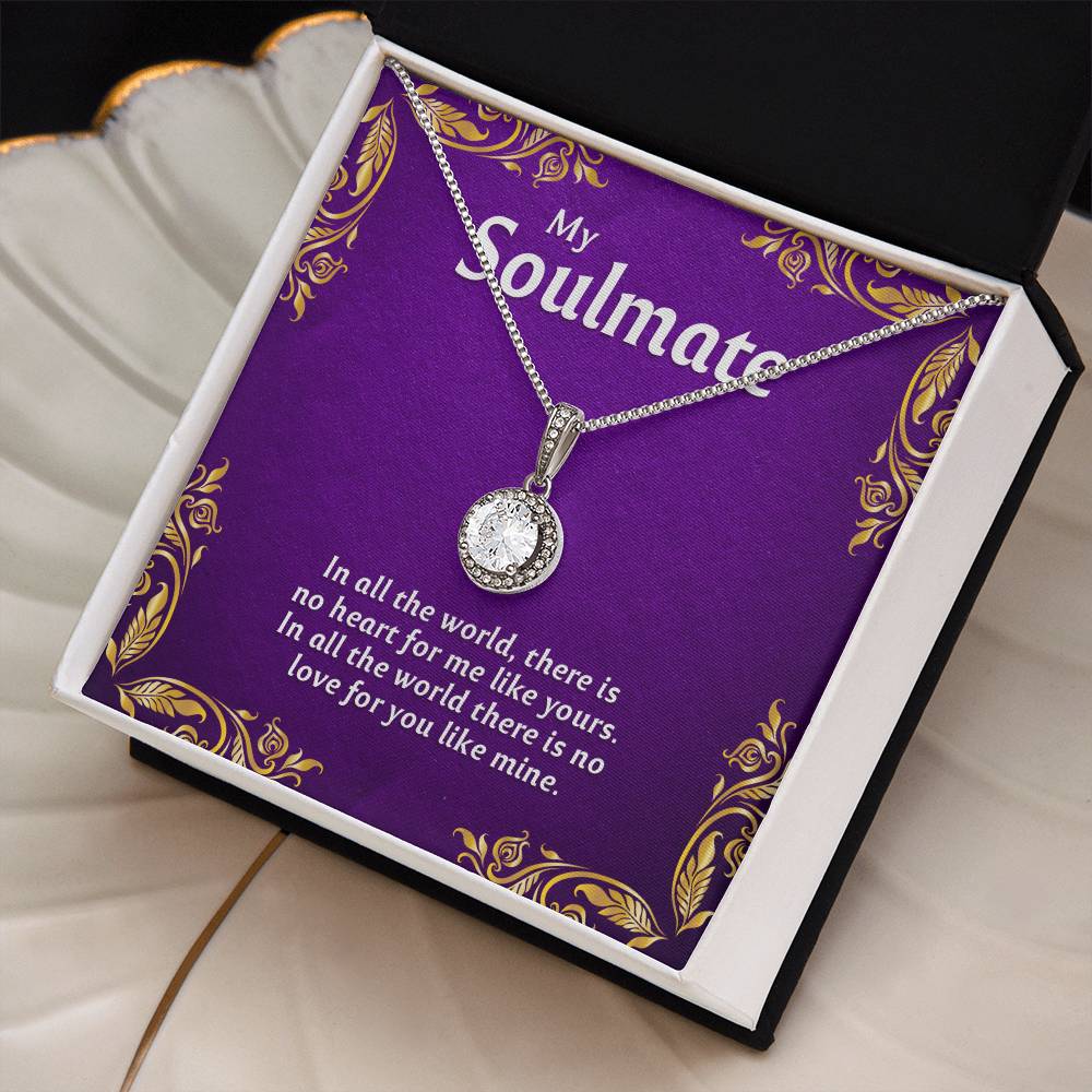 To My Soulmate Necklace with Message Card and Gift Box - Romantic Stainless Steel Jewelry Gift for Wife or Girlfriend - Perfect for Anniversary, Christmas, or Birthday