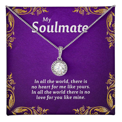 To My Soulmate Necklace with Message Card and Gift Box - Romantic Stainless Steel Jewelry Gift for Wife or Girlfriend - Perfect for Anniversary, Christmas, or Birthday