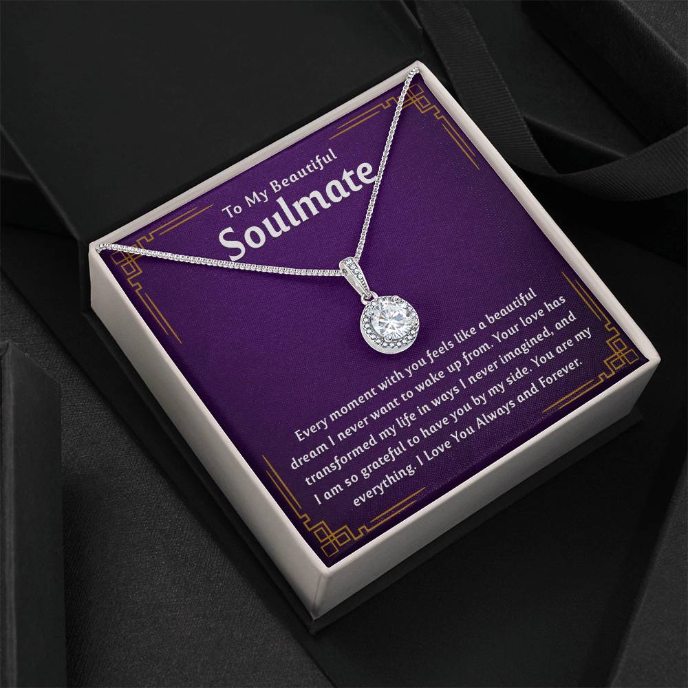 Romantic To My Soulmate Necklace - Meaningful Jewelry Gift for Her - Perfect for Anniversaries, Birthdays, and Holiday