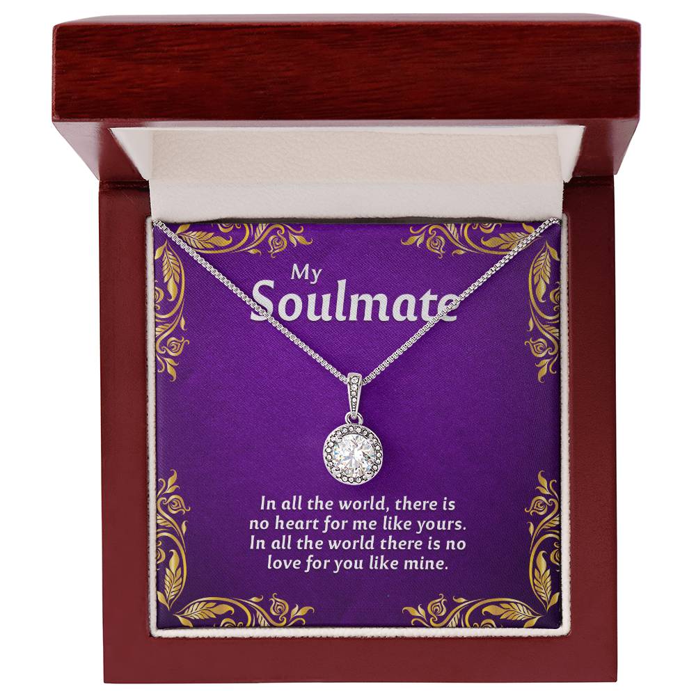 To My Soulmate Necklace with Message Card and Gift Box - Romantic Stainless Steel Jewelry Gift for Wife or Girlfriend - Perfect for Anniversary, Christmas, or Birthday